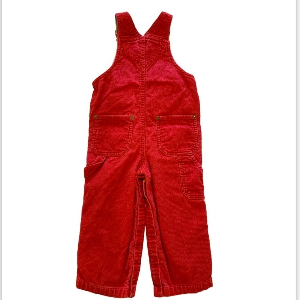 TALBOTS Kids Red Corduroy Overalls, Size 24m - Picture 2 of 6
